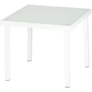 Image of Harbour Housewares Sussex Garden Side Table - Metal Outdoor Patio Furniture - 44 x 44cm - White