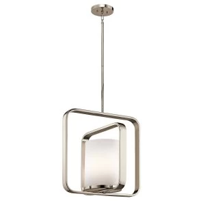 Image of 1 Light Large Ceiling Pendant Polished Nickel, E27