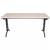 Image of Realspace Rectangular Folding Table with Light Grey Melamine Top and Black Frame Standard 1800 x 800 x 750mm