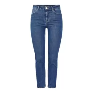 Image of Pieces Medium Waist Slim Fit Jean - Blue