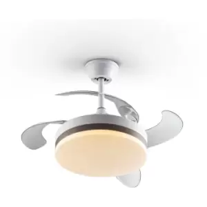 Image of Schuller Lighting - Schuller Vento Mini Ceiling Fan Matt White And Bronze 3000-6000K Remote Control
