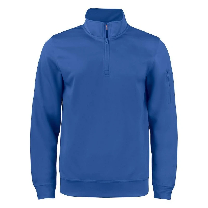 Image of Clique Mens Basic Active Quarter Zip Sweatshirt in Blue Size: XS Blue Male XS