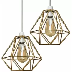 Image of 2 x - Gold Ceiling Pendant Light Shades