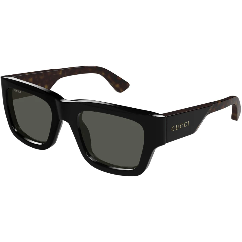 Image of Gucci Gucci Men Square Black with Havana Grey GG1668S Black One Size Male 889652498126