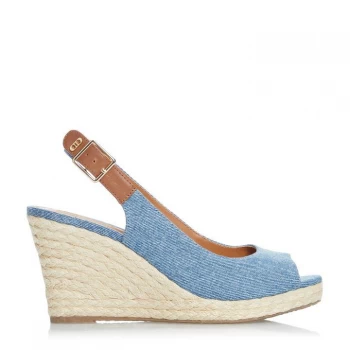 Image of Dune Blue Kicks 2' High Wedge Heel Espadrilles - 3