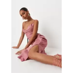 Image of Missguided Cowl Cami Midi Dress - Pink