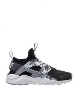 Image of Nike Air Huarache Run Ultra Printed Junior Trainers - Black/Grey
