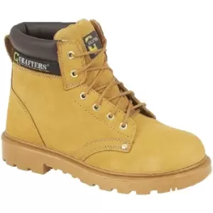 Image of Grafters Mens Apprentice 6 Eye Safety Toe Cap Boots (5 UK) (Honey) - Honey
