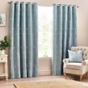 Image of Sophia Room Darkening Eyelet Curtains Blue / 229 x 183cm