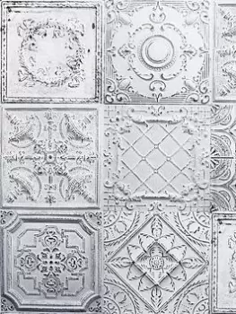 Image of Arthouse Tin Tile White Wallpaper