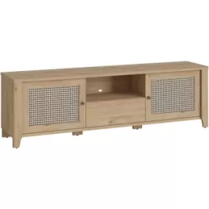 Image of Cestino 2 Door 1 Drawer tv Unit in Jackson Hickory Oak and Rattan Effect