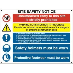 Image of ASEC Composite Site Safety Poster 800mm x 600mm PVC Sign