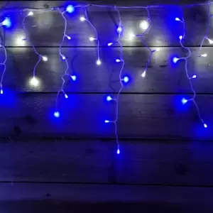 Image of Premier Christmas 300 Frosted Icicle LED Lights - Blue & White 6m