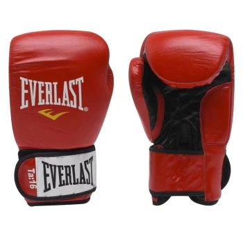 Image of Everlast Fighter Leather Boxing Gloves - RED/BLACK