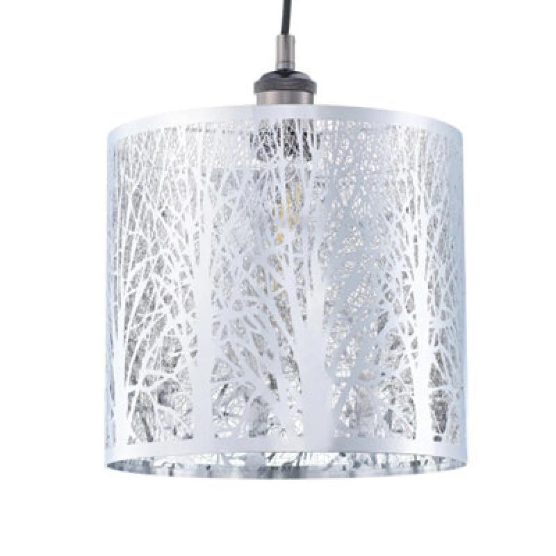 Image of Happy Homewares Unique And Beautiful Polished Chrome Metal Forest Design Ceiling Pendant Shade