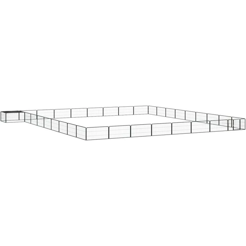 Image of VIDAXL 36-Panel Dog Playpen Black 100x50cm Powder-coated Steel Vidaxl 8720287159162