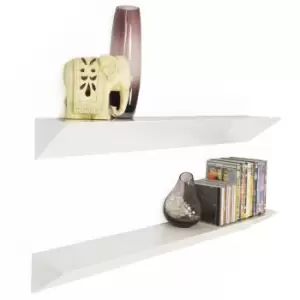 Image of Techstyle Wedge Wall Mounted 3ft / 90Cm Floating Chunky Shelves Pack Of 2 White