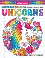 Image of notebook doodles unicorns encouraging coloring book with 32 whimsical desig