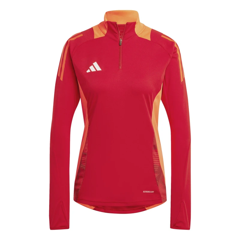 Image of adidas Womens Tiro24 Quarter Zip Fleece Power Red female 6 (XXS)