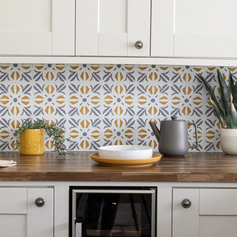 Image of D C Fix Self Adhesive Vinyl Wall Tiles Cubia Gold Gold unisex 0.42 SQM