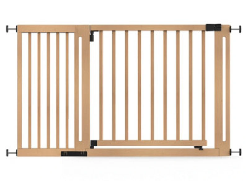 Image of Safetots Wooden Elegance Gate, Natural, 135Cm - 143Cm, Pressure Fit Safety Gate, 73Cm Extra Wide Doorway, Easy Installation