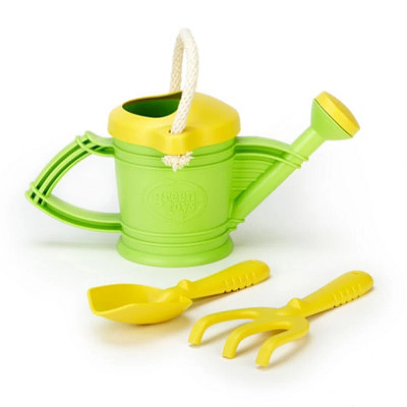 Image of Green Toys Childrens Watering Can and Tool Set Green unisex