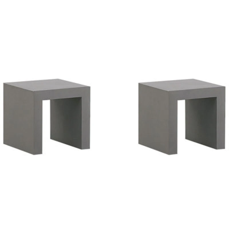 Image of Beliani Set Of 2 Garden Chairs Taranto Concrete Grey