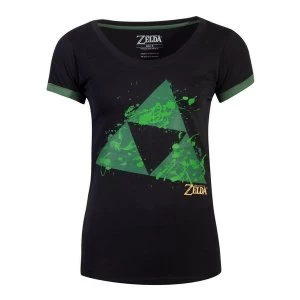 Image of Nintendo - Triforce Splatter Womens Medium T-Shirt - Black