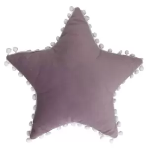 Image of Little Furn. Star Pom Pre-filled Cushion Polyester Lilac/White