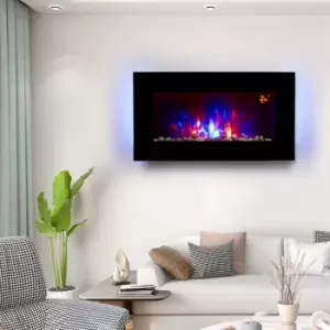 Image of Heatsure 2Kw Wall Mounted Electric Fireplace Flat Screen With Remote Control