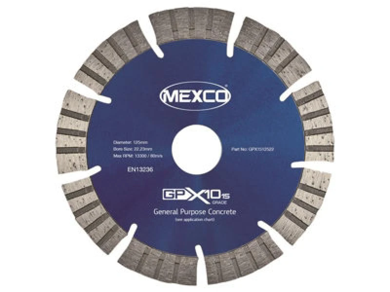 Image of Mexco Gpx1512522 Gpx10-15 Concrete Diamond Blade 125 X 22mm Mexgpx15125