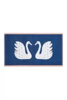 Image of Swim Swam Swan' Cotton Bath Mat