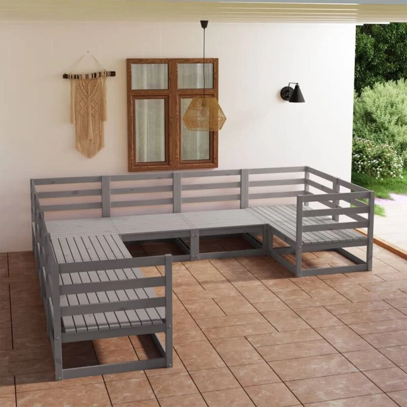 Image of VIDAXL 8 Piece Garden Lounge Set Solid Pinewood Vidaxl 8720286470794