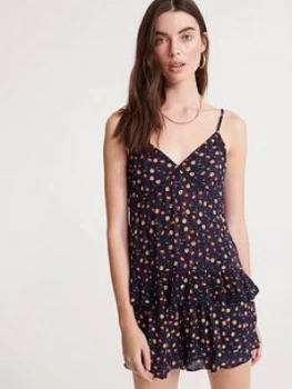 Image of Superdry Summer Lace Cami Top - Navy, Size 6, Women