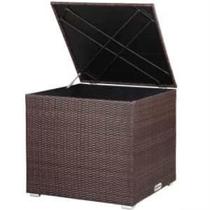 Image of Poly Rattan Garden Storage Box Brown 2.5x2.5x2.3ft