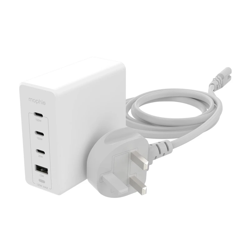 Image of Mophie mophie Accessories-Wall Adapter-USB-C-PD-HUB-120W-GAN-White-UK(3xUSBC + 1xUSBA) 409909310
