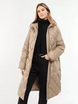 Image of Barbour International Volante Diamond Quilt Coat - Brown
