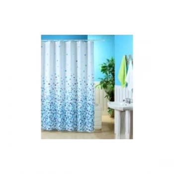 Image of Blue Canyon Mosaic Shower Curtain White