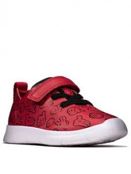 Image of Clarks Clarks X Mickey Mouse Toddler Ath Comic Trainers - Red