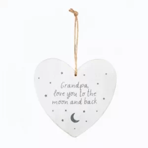 Image of Sass & Belle Grandpa Love You to the Moon and Back Heart Plaque