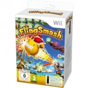 Image of Fling Smash Game Includes Wii Black Remote Plus Controller