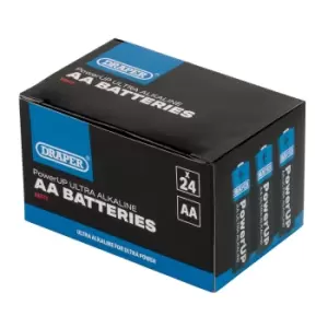 Image of Draper PowerUP 03973 Ultra Alkaline AA Batteries (Pack of 24)