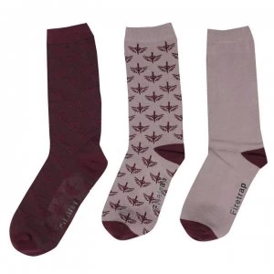Image of Firetrap 3 Pack Formal Socks Ladies - Shadow/Wine