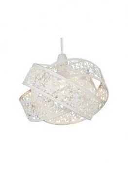 Image of White Crossover Metal Fretwork Shade