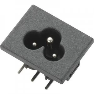 Image of IEC connector Plug horizontal mount Total number of pins 2