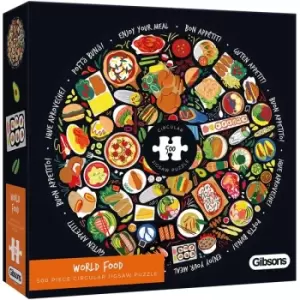 Image of World Food Circular Jigsaw Puzzle - 500 Pieces