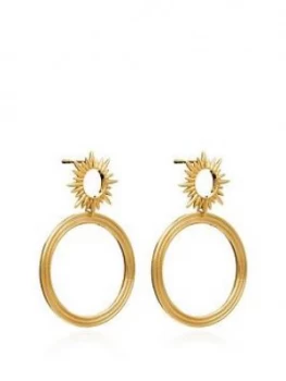 Image of Rachel Jackson London 22Ct Gold Plated Silver Electric Goddess Front Facing Hoop