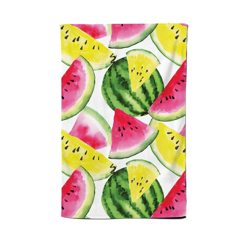 Image of Warren Reed - Designer Colourful Melon Pattern Tea Towel in Yellow Yellow Unisex