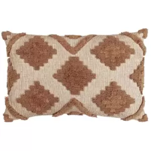 Image of Lamar Tufted Diamond Cushion Cinnamon