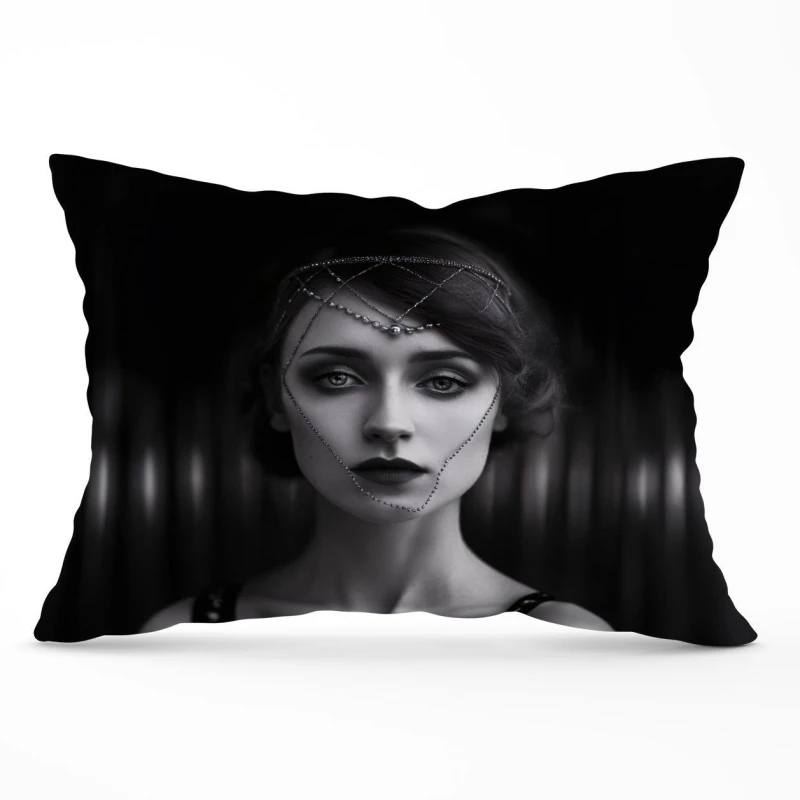 Image of Warren Reed - Designer Edwardian Ballerina Cushions in Black Size: 33cm x 48cm Black Unisex 33cm x 48 cm